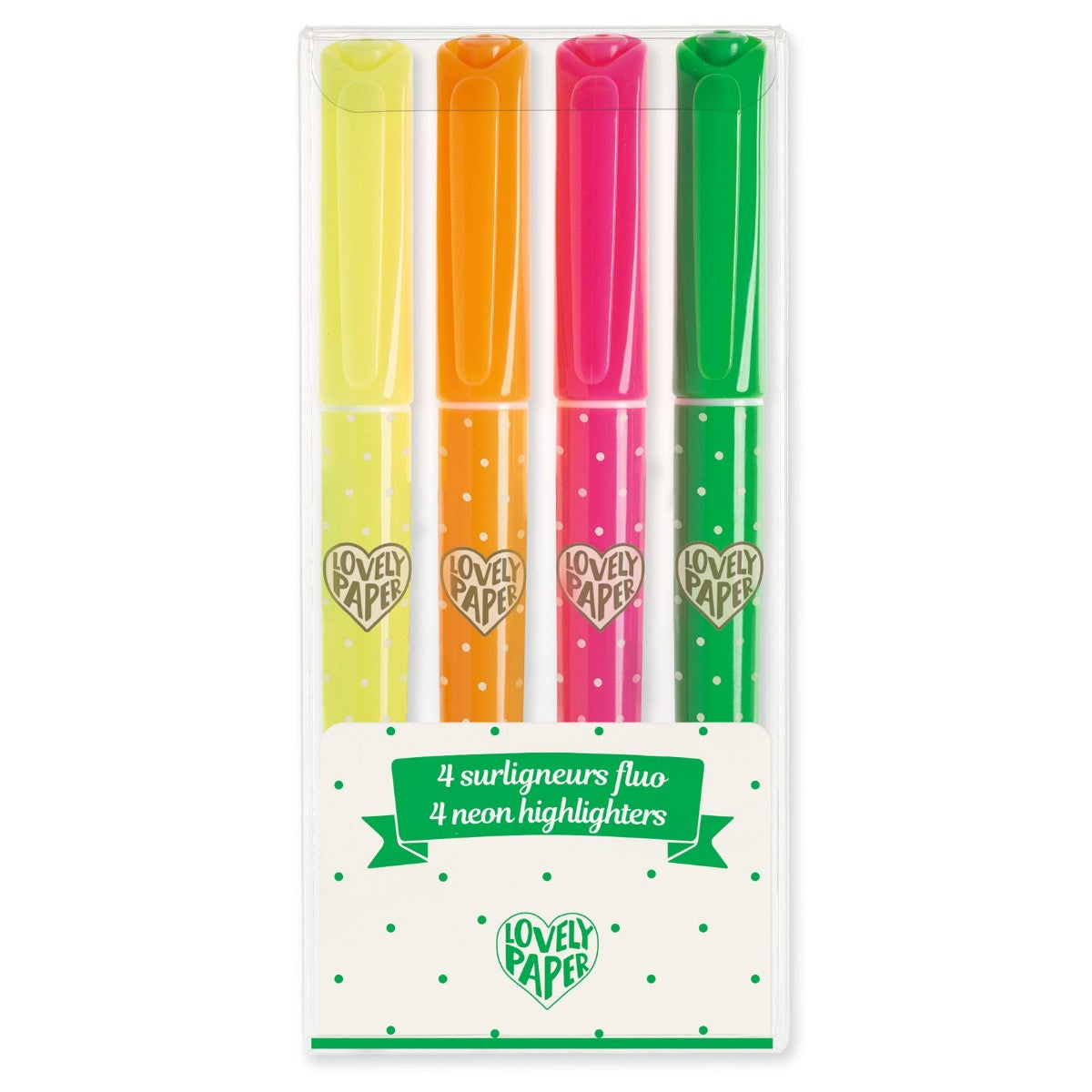 Djeco Lovely Paper, Set of 4 Neon Highlighters