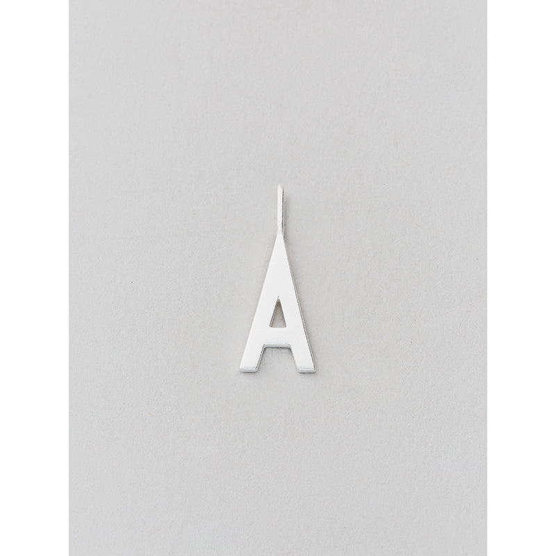 Design Letters Jewelry Pendant, 16mm Matte Silver Letter - A-Z
