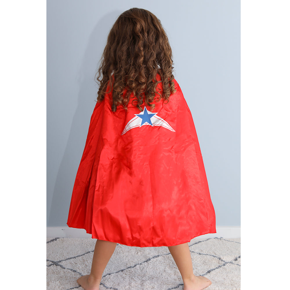 Den Goda Fen Costume, Super Wondergirl with Cape - Size 4-6 Years