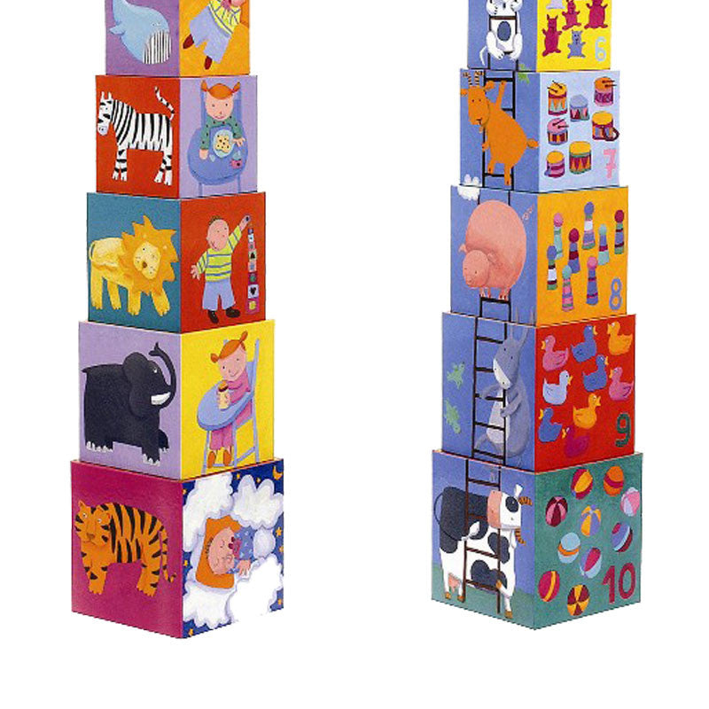 Djeco Stacking Cubes, Stigen