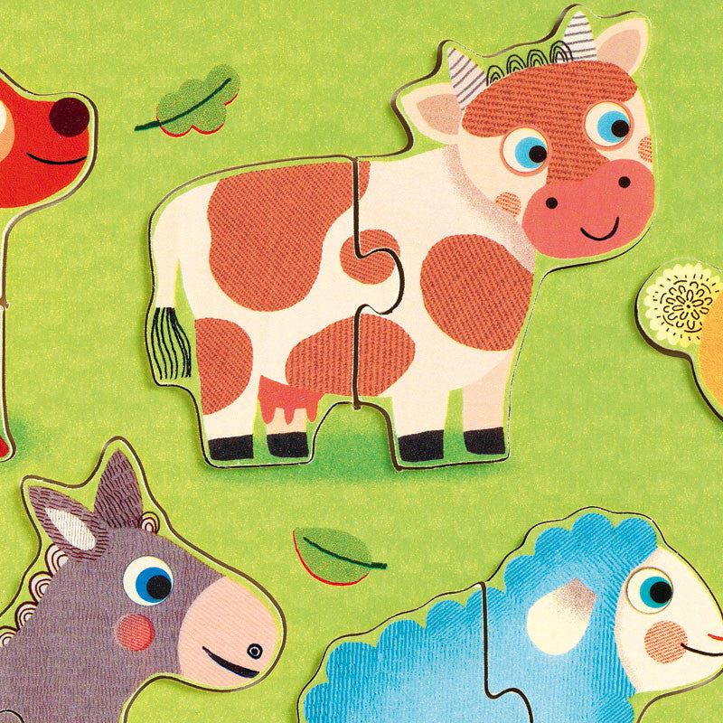 Djeco træpuslespil, halløj på engen