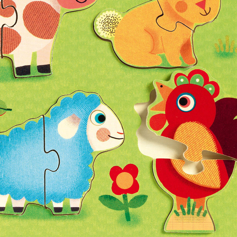 Djeco træpuslespil, halløj på engen