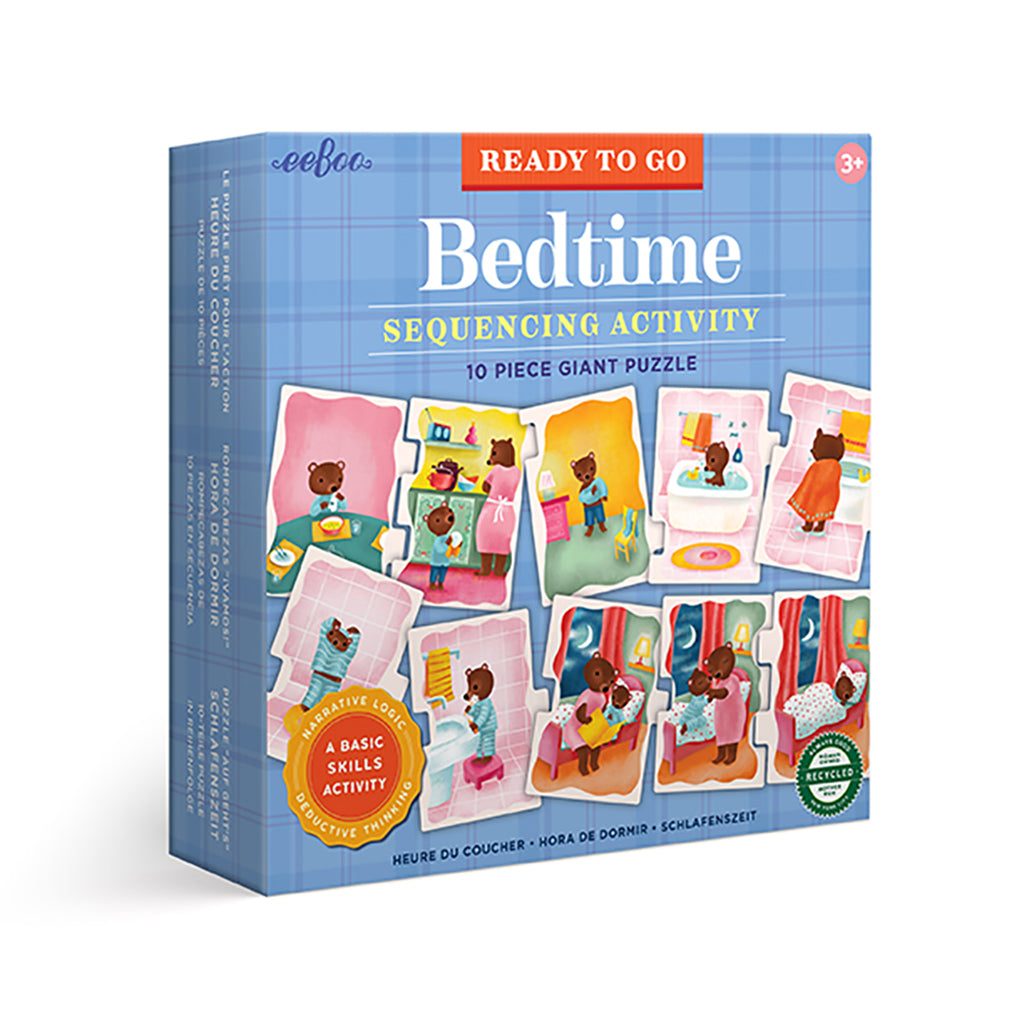 Eeboo Jumbo Puzzle, Bedtime - 10 Pieces