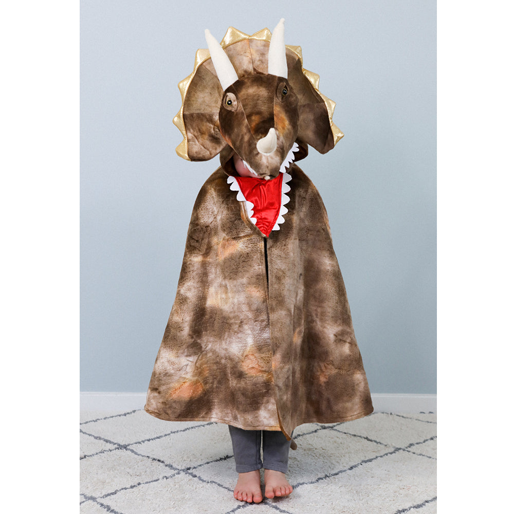 Great Pretenders Animal Costume, Grandasaurus Triceratops Cape with Claws - Size 4-6 Years