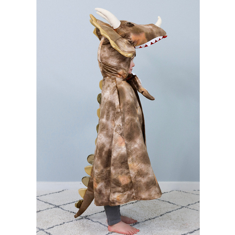 Great Pretenders Animal Costume, Grandasaurus Triceratops Cape with Claws - Size 4-6 Years