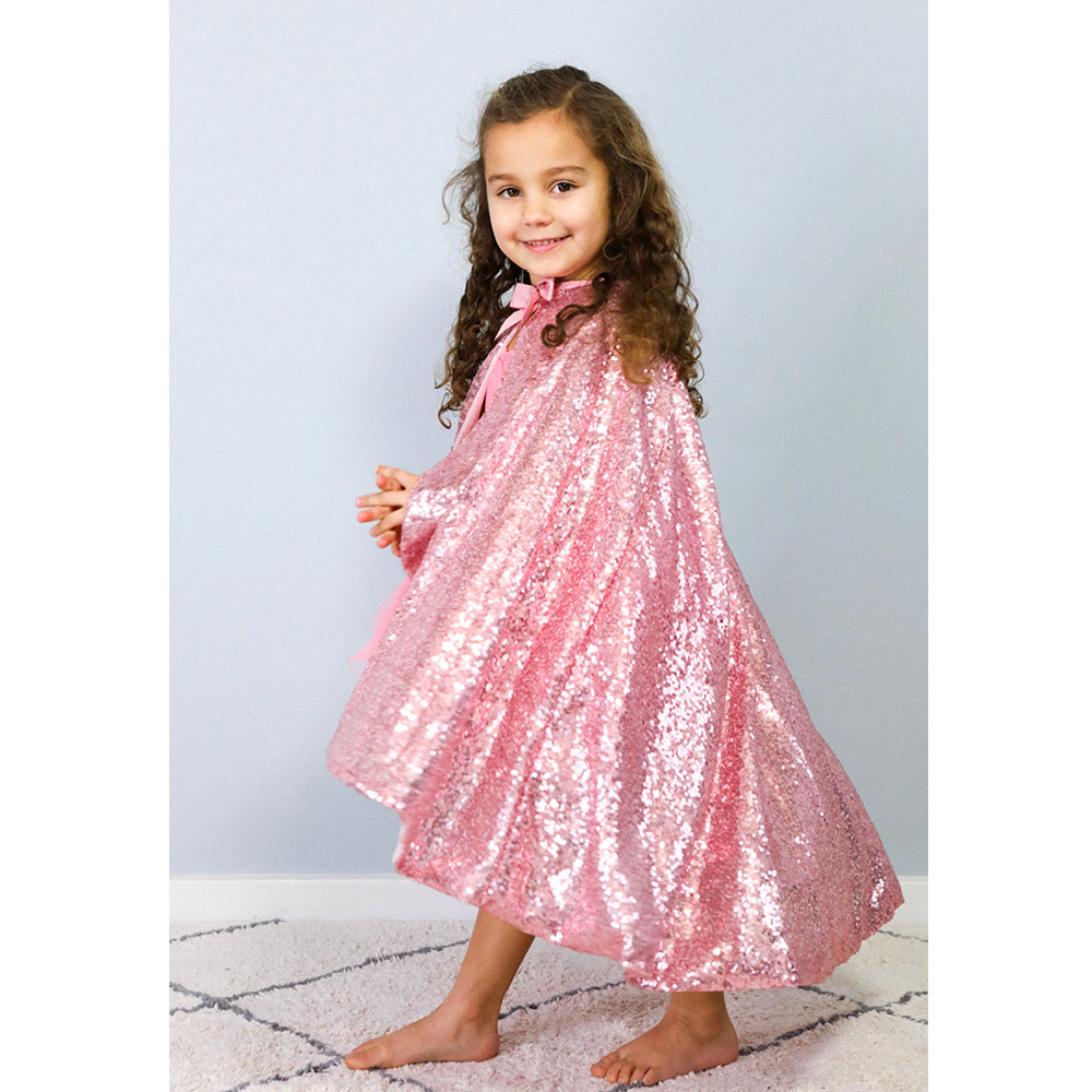Great Pretenders Dress-Up Costume, Sequin Princess Cape, Pink - Size US 4-6 Years