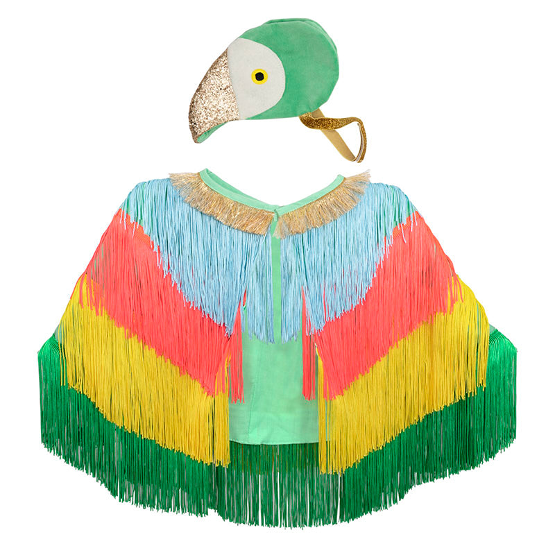 Meri Meri Animal Costume, Parrot Cape Set - Size 3-6 Years