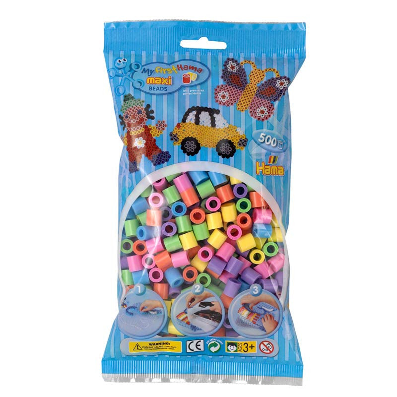 Hama Maxi perler, pastel - 500 stk