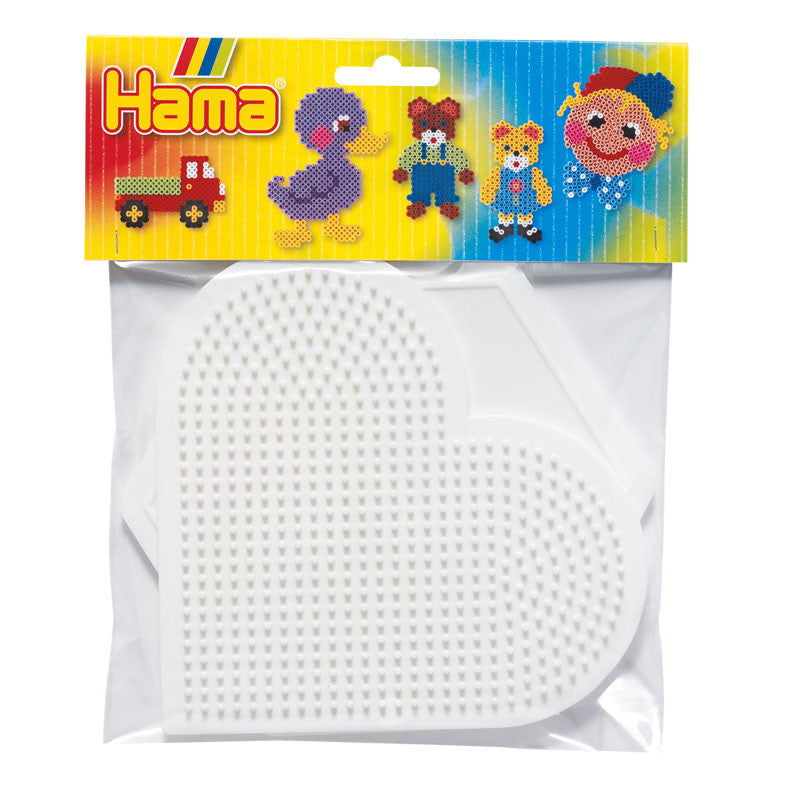 Hama perleplader til Midi perler, 2 stk sekskant og hjerte