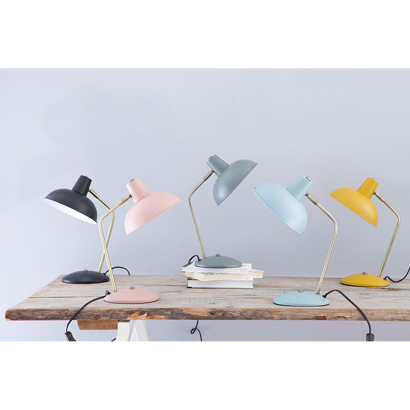 Leitmotiv Hood Table Lamp in Metal, Matte Curry Yellow Finish