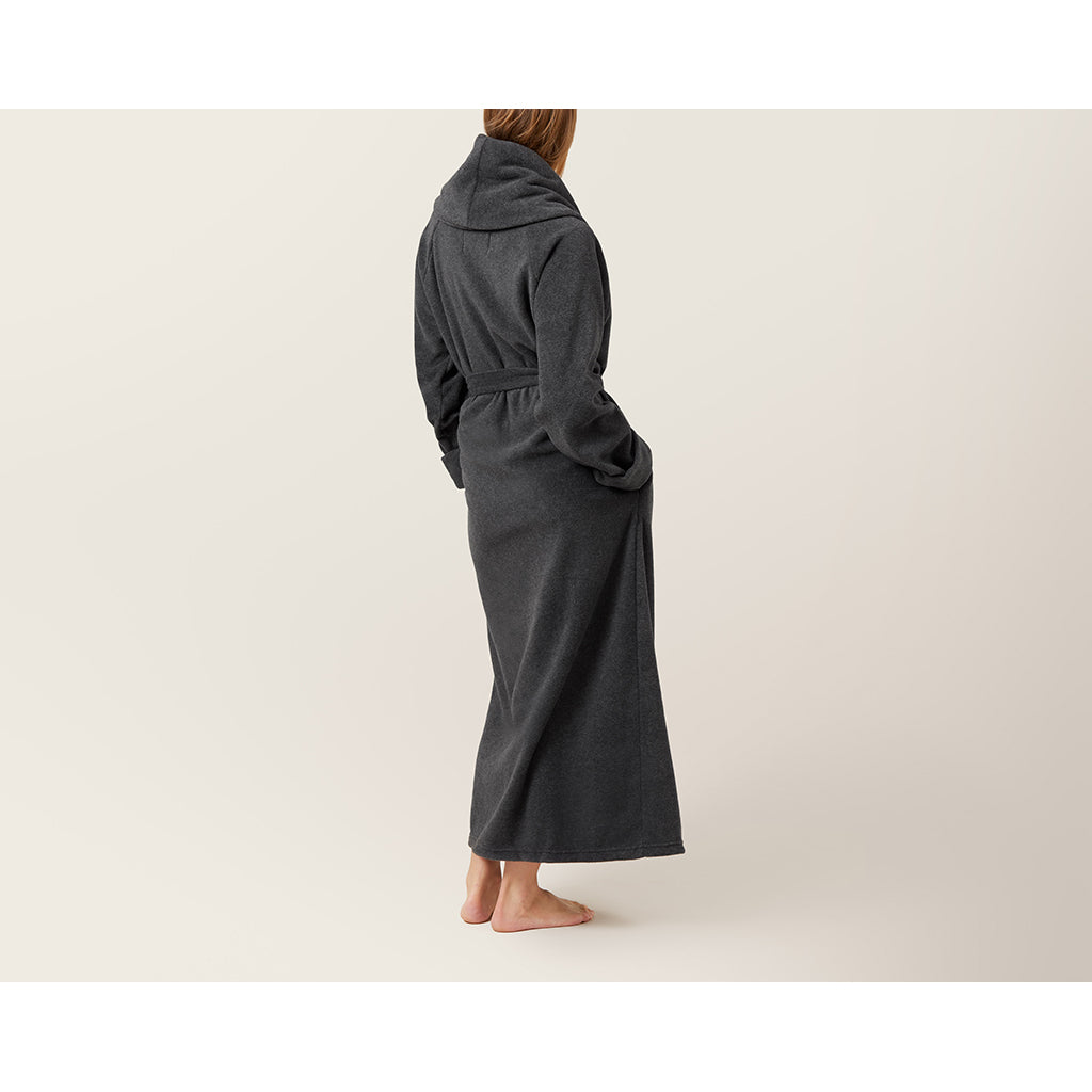 Karmameju Fleece Bathrobe, Dark Gray - Sizes XS-L