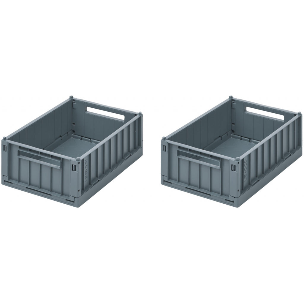 Liewood Weston Folding Crate S, 2-Pack - Whale Blue