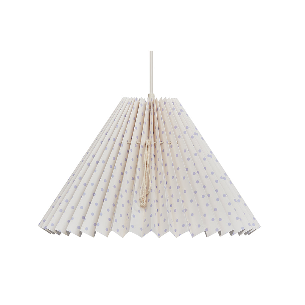 Pink Rose Loftslampe m foldet skærm i papir - 32 cm - Beige m. lyslilla prikker