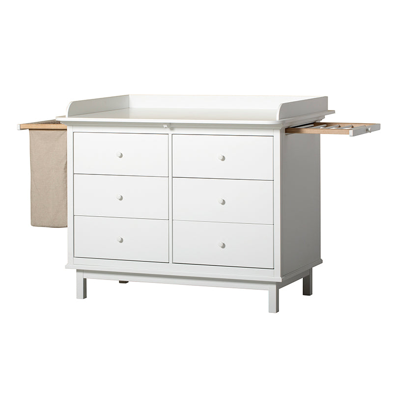 Oliver Furniture Seaside Changing Chest with 6 Drawers, WITHOUT Extension and Laundry Bag