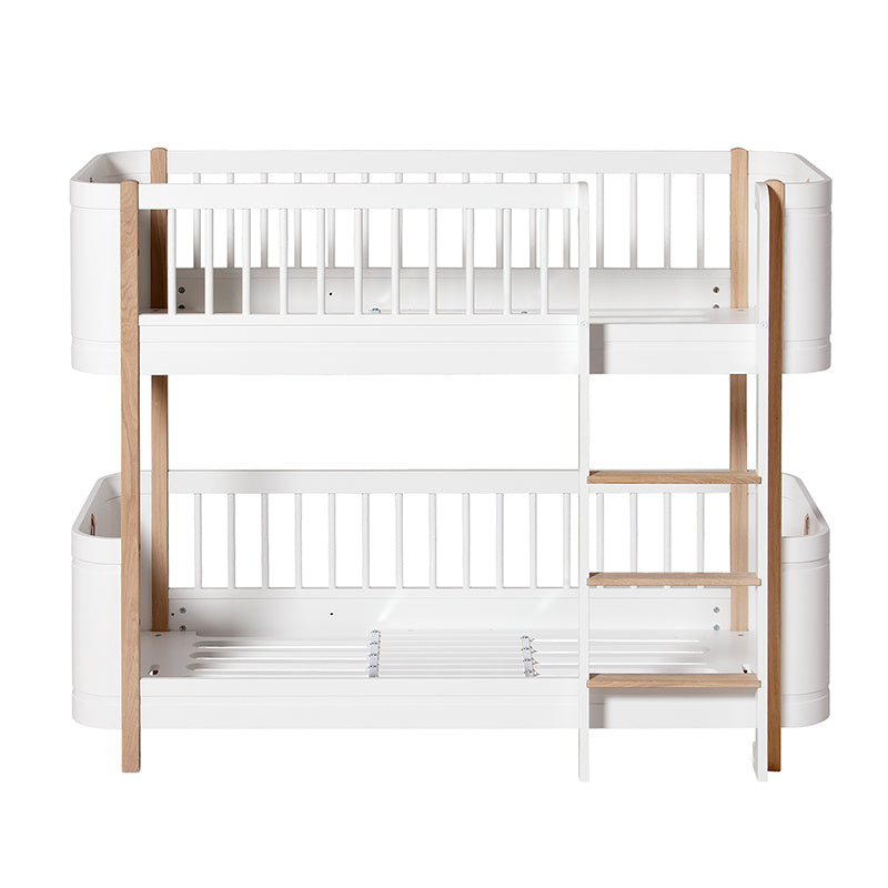 Oliver Furniture, Wood Mini+ Half-Height Bunk Bed - White/Oak