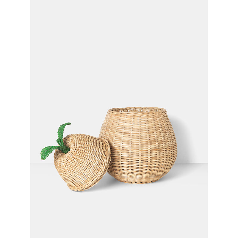 ferm Living Pear Storage, Woven Basket in Rattan