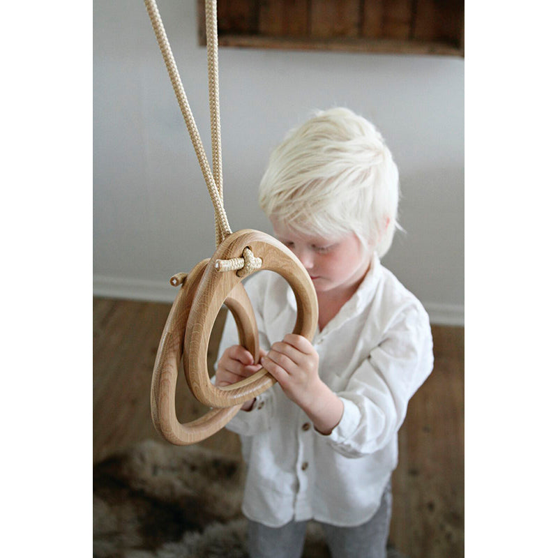 Lillagunga Gymnastic Rings, Oak - Black