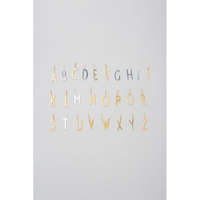 Design Letters Jewelry Pendant, 16mm Matte Silver Letter - A-Z