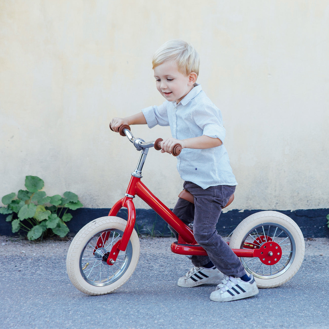Trybike Balance Bike, Vintage Green with Retro Look