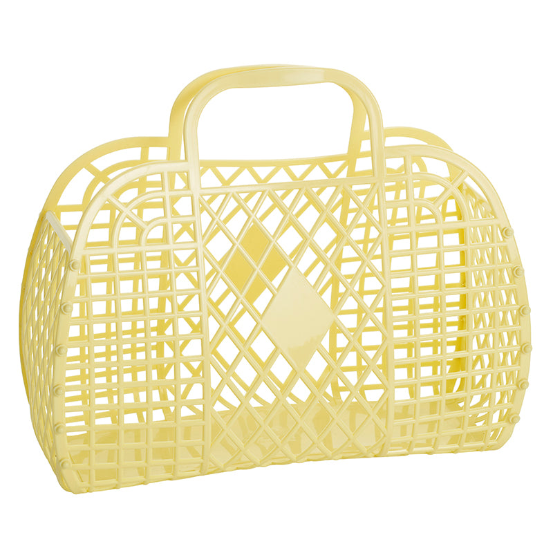 Sun Jellies Retro Basket, Large – Yellow
