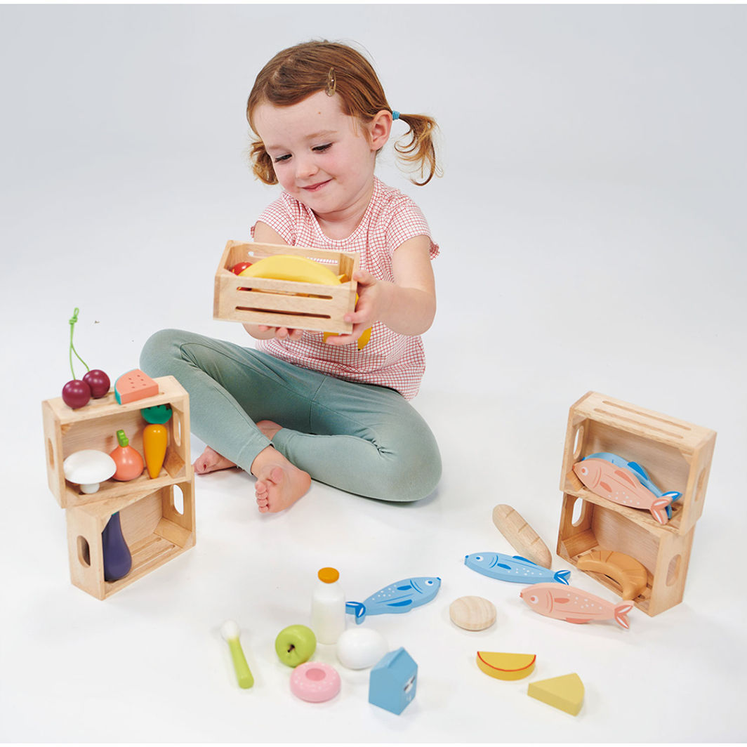 Mentari, Wooden Play Food - Box with Bakery Bread