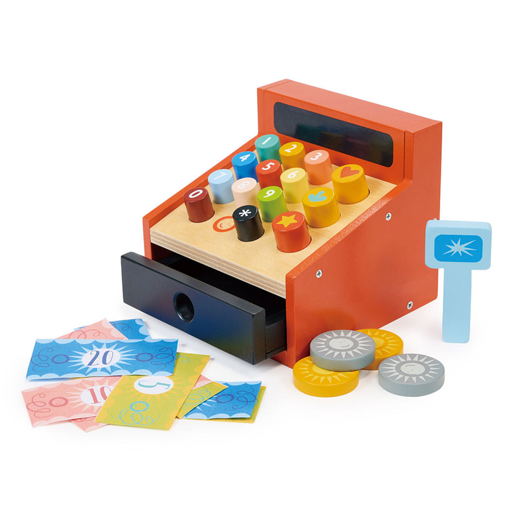 Mentari, Wooden Cash Register with Play Money