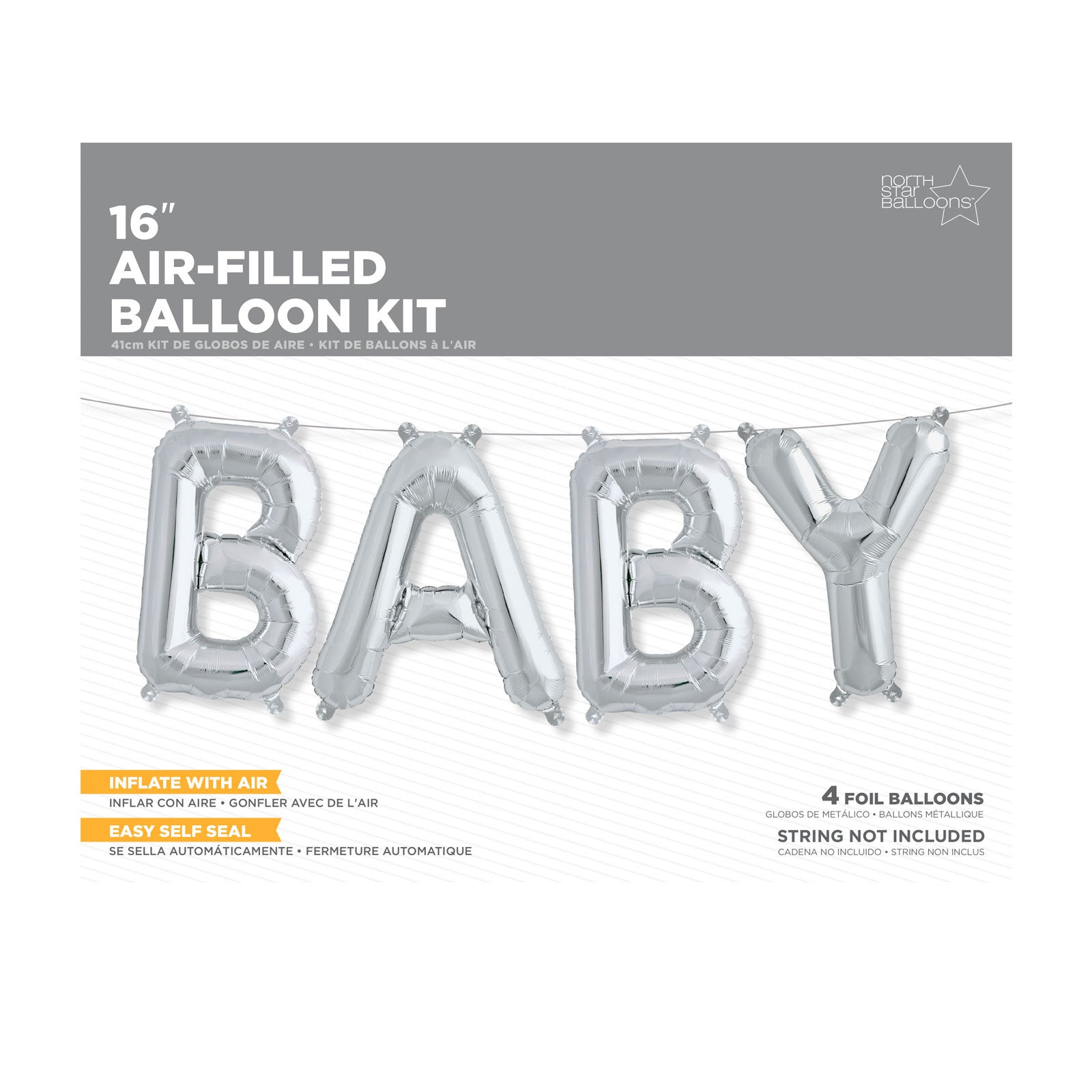 Northstar Balloons, Silver Foil Balloon – Baby