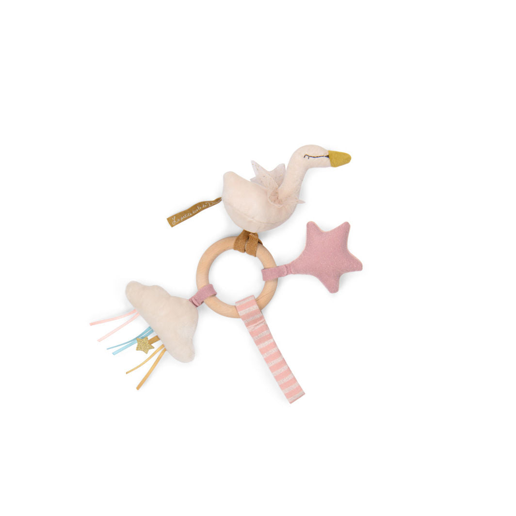 Moulin Roty Wooden Rattle, Swan - La Petite Ecole de Danse