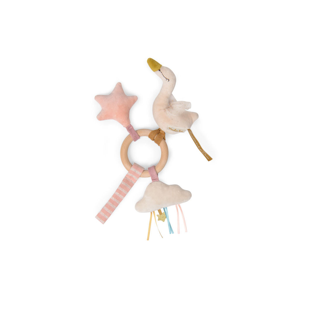 Moulin Roty Wooden Rattle, Swan - La Petite Ecole de Danse
