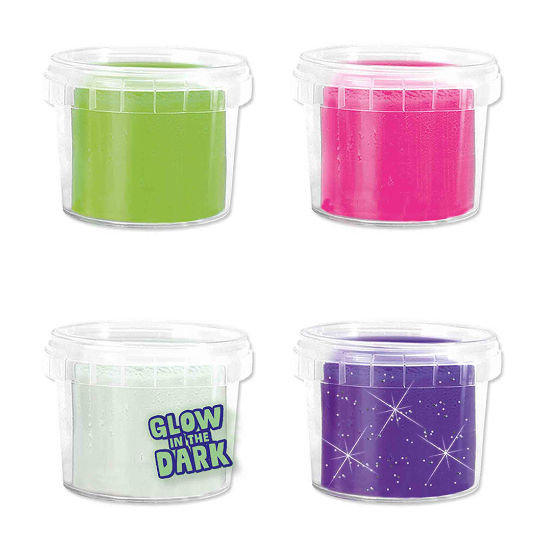 SES Creative Modeling Dough, Silky Soft Glow-in-the-Dark 4x90g