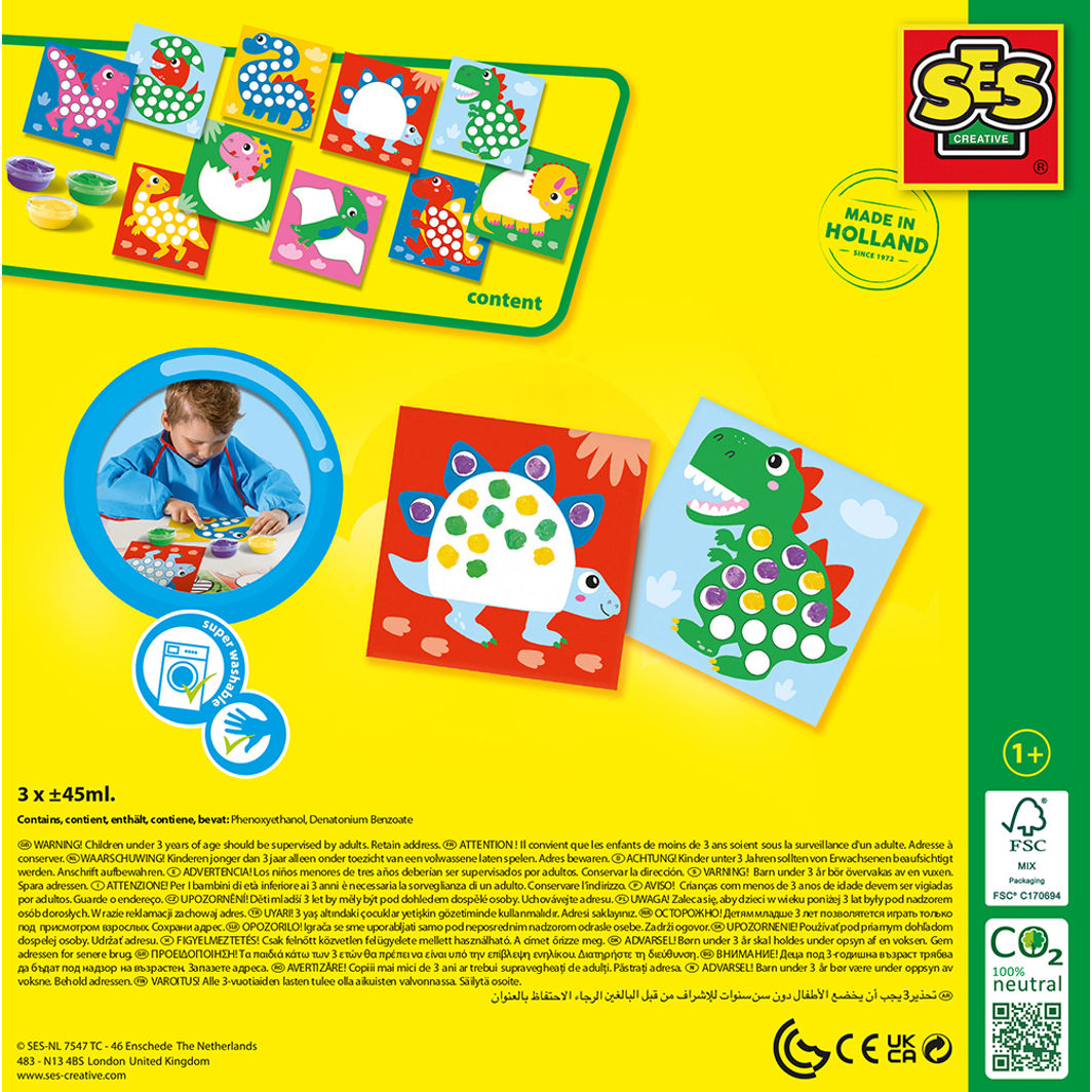 SES Creative, My First Creative Set, Finger Painting Dinosaurs - Ages 1-4