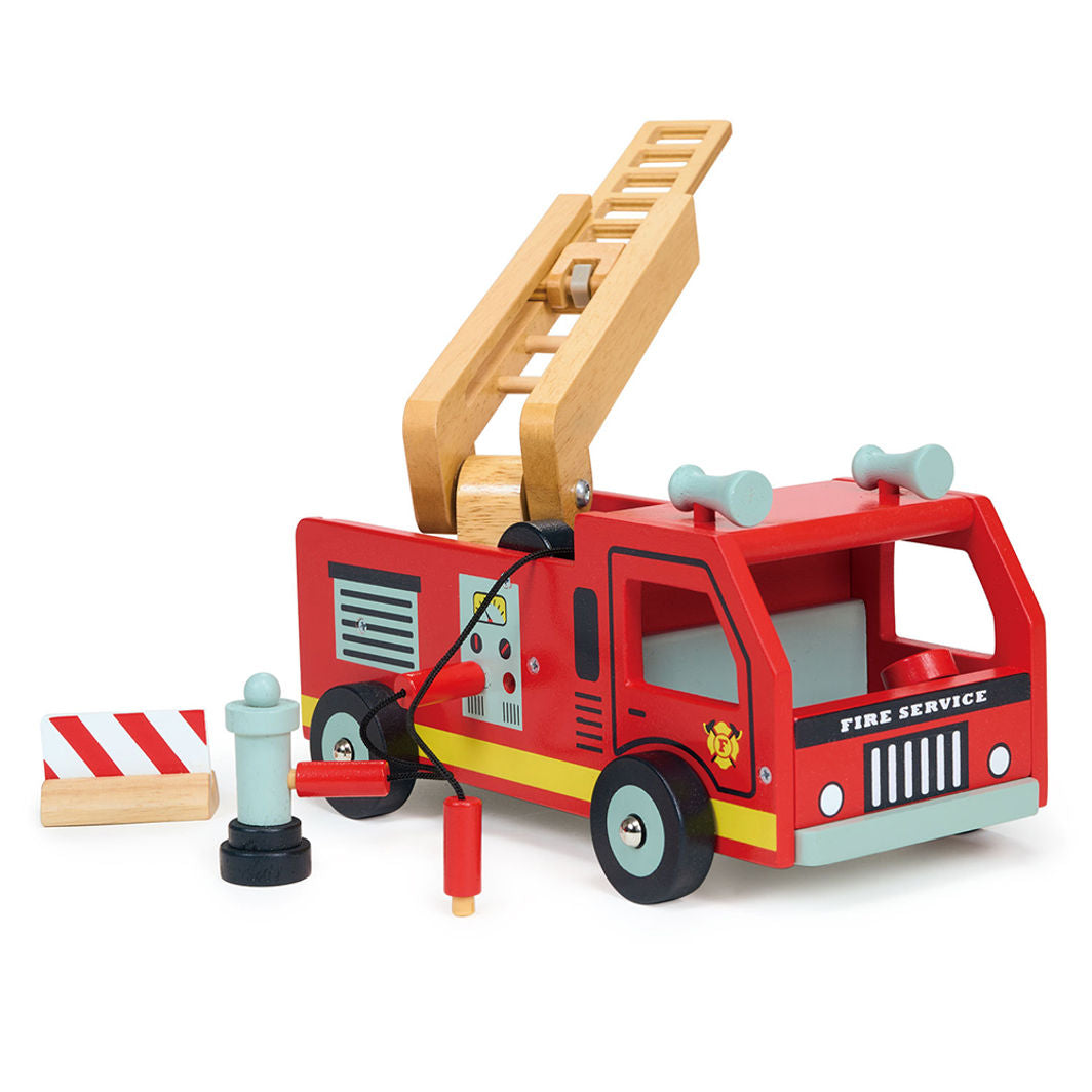 Mentari Wooden Toy Car - Red Fire Truck