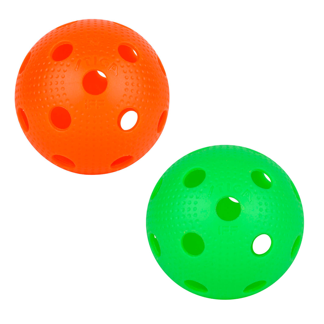 Stiga EXS 2-Pack Floorballs, 2-Pack – Orange and Green