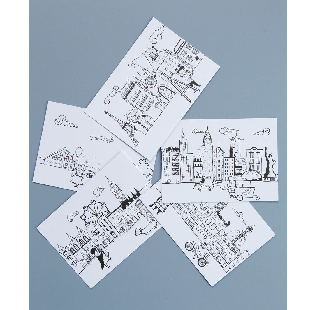 Lirum Larum Leg Postcards, Special Edition, 5 pcs. - Cities Collection