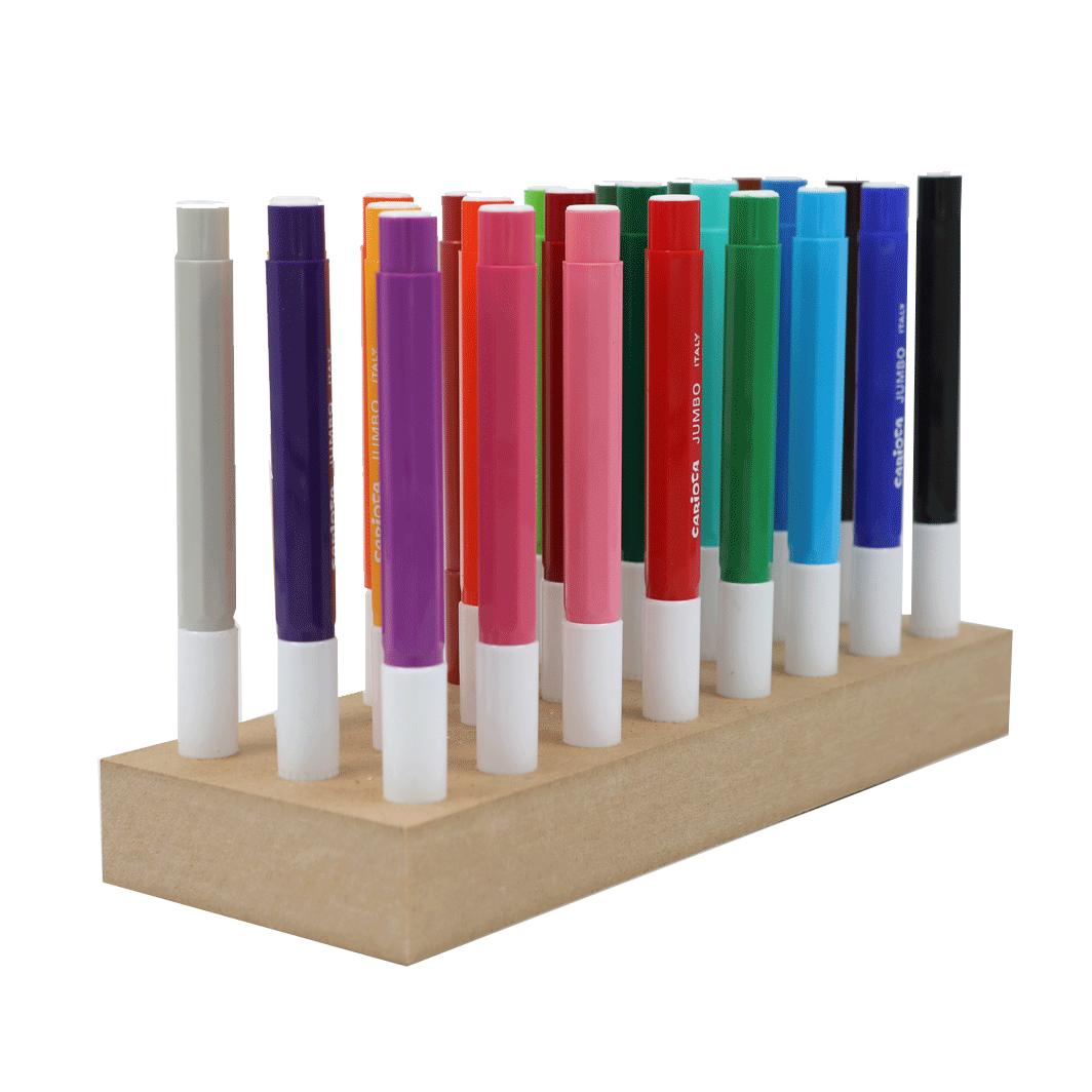 Tuscher UDEN træklods, 24 farver. tykke tuscher til børn