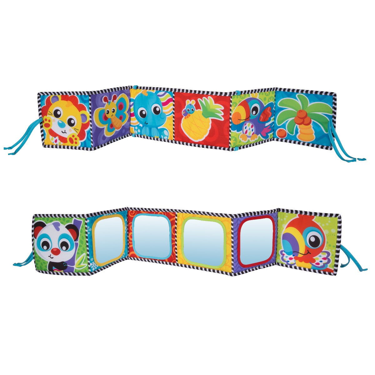 Playgro Activity Toy: Reversible Tummy Time Fabric Book with Mirror