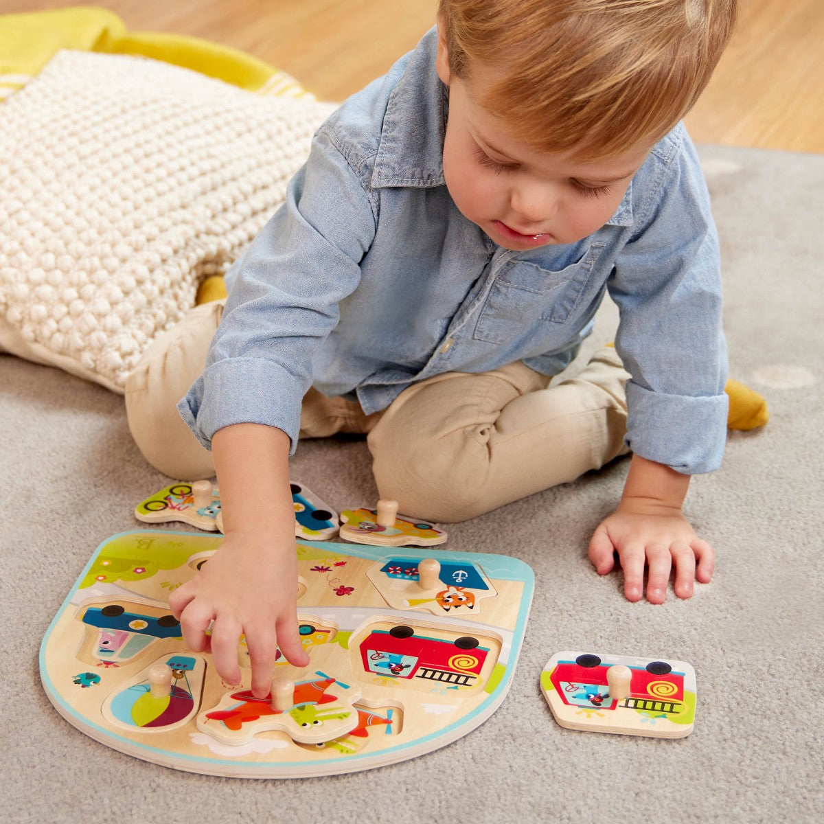 B Toys Knob Puzzle, Transport - From 18 Months