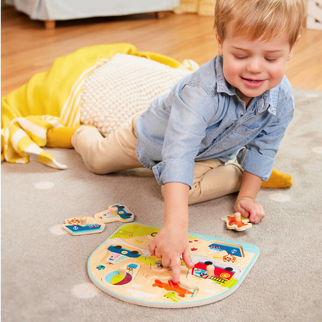 B Toys Knob Puzzle, Transport - From 18 Months