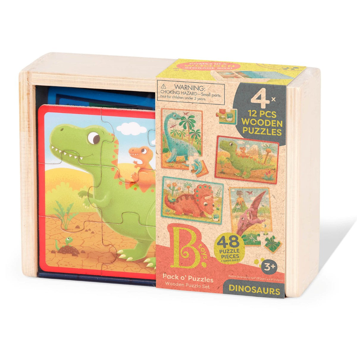 B Toys Puzzle, 4-in-1 - Dino