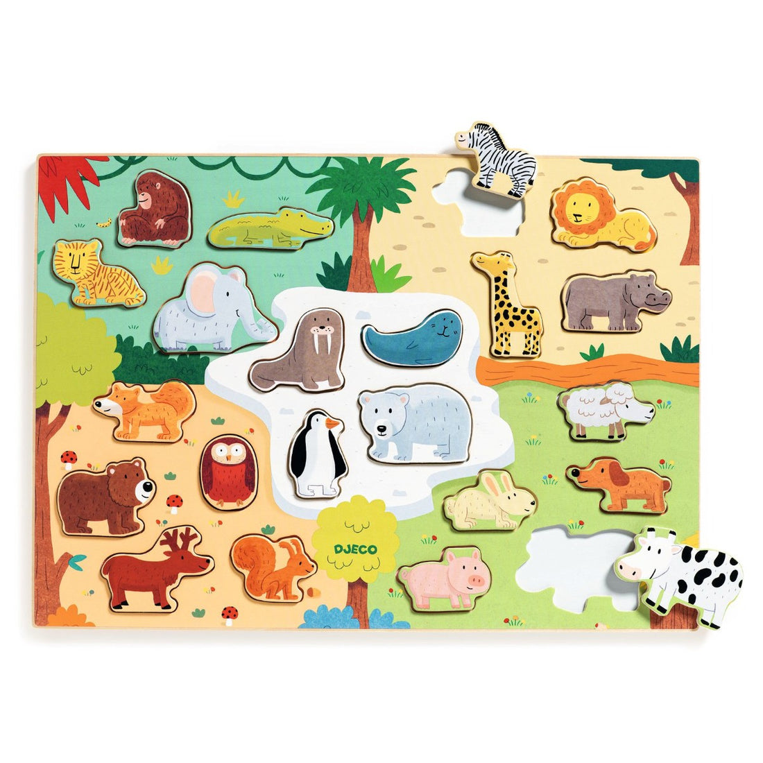 Djeco Wooden Puzzle, Animals