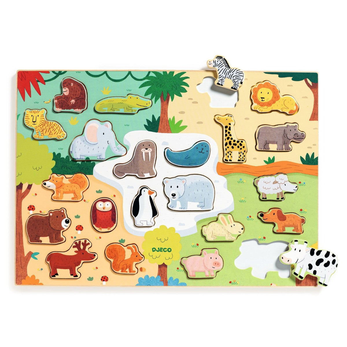 Djeco Wooden Puzzle, Animals