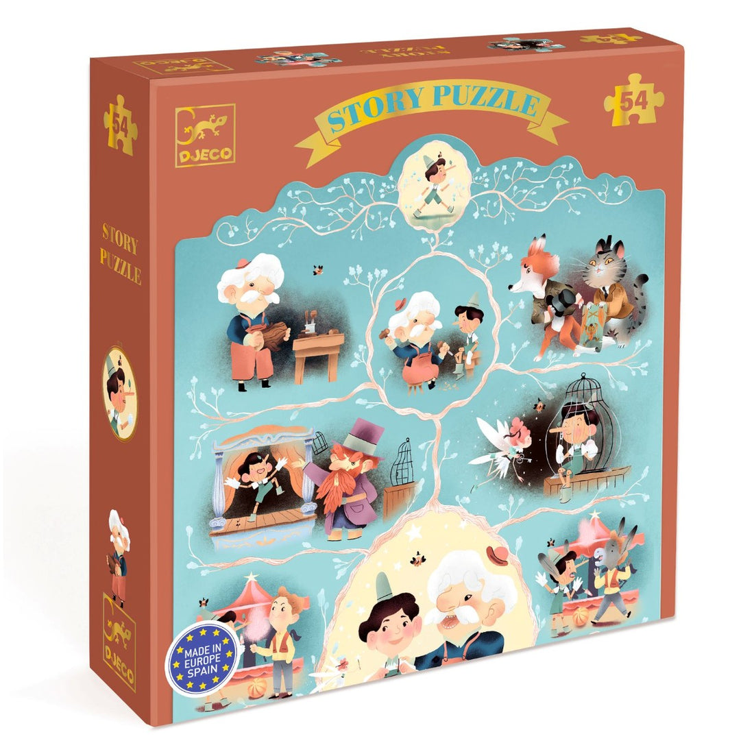 Djeco Puzzle, Story Puzzle, Pinocchio - 54 Pieces