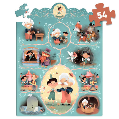 Djeco Puzzle, Story Puzzle, Pinocchio - 54 Pieces