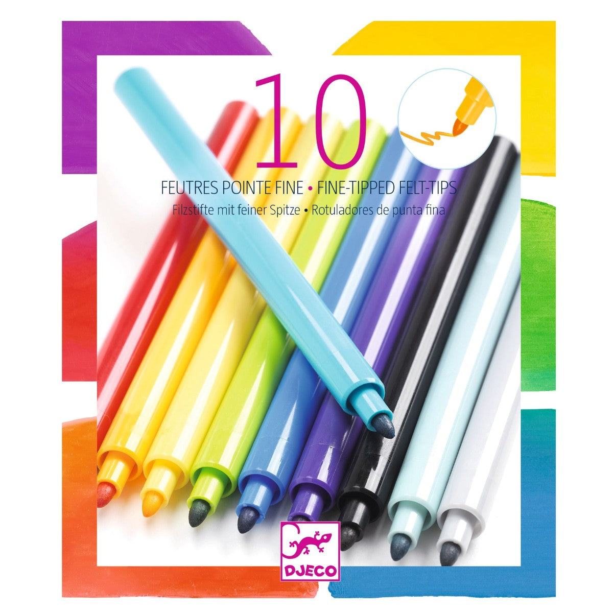Djeco Markers, Rainbow - Set of 10