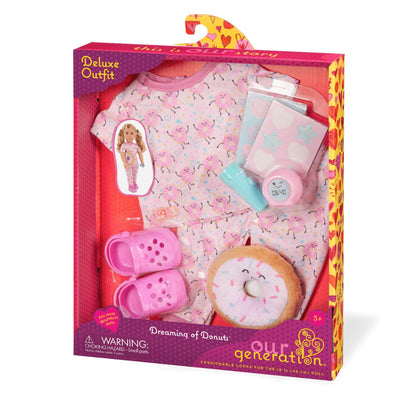 Our Generation Deluxe Doll Clothes, Donut Pajamas