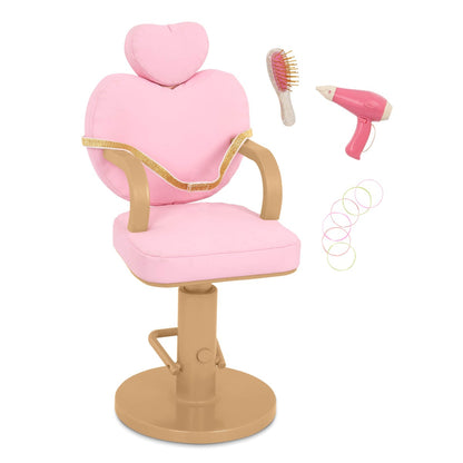 Our Generation Doll Accessories, Hairstyling Chair - Heart