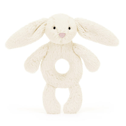 Baby Jellycat Ring Rattle, Bunny, Cream - 15 cm