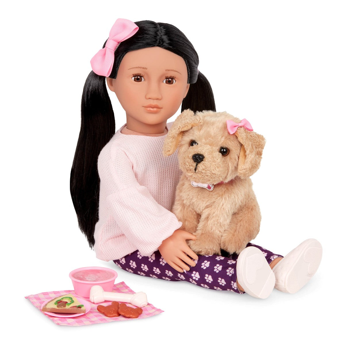 Our Generation Doll with Dog, Jin - 46 cm