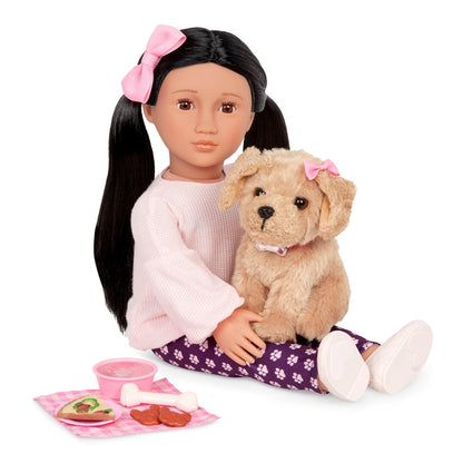 Our Generation Doll with Dog, Jin - 46 cm