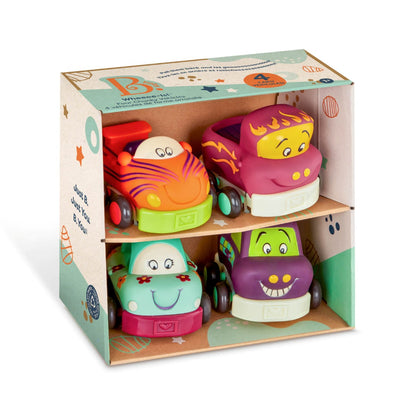 Wheeee-ls Pull-Back Cars, Set of 4 - Mint